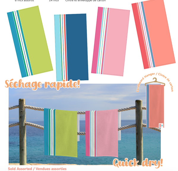 Summer Stripe Quick Dry Velour Beach Towel